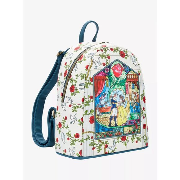 Loungefly Disney Beauty And The Beast Stained Glass Mini Backpack - Picture 2 of 4